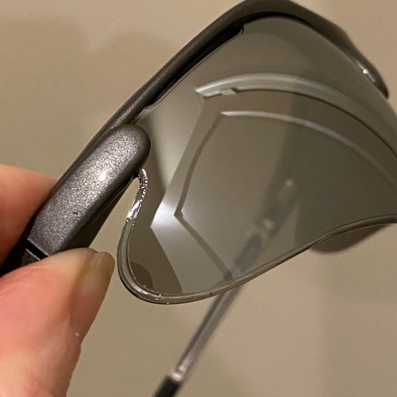 Mens Sunglasses Gunmetal Frame Silver NEW Safety Glasses NIB orig package bag OS - Picture 2 of 6